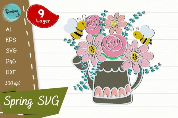 3D Flower and Bees SVG for Paper Flowers