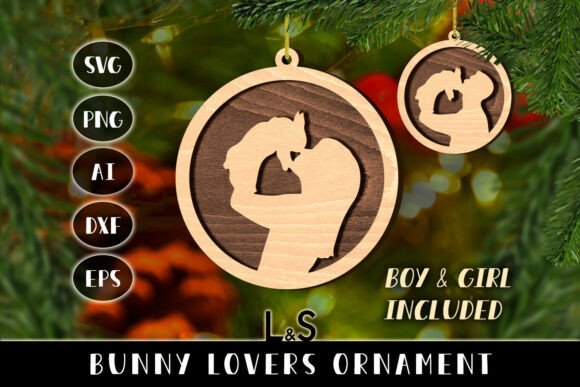 3D Layered Bunny Ornament for Laser Cutting Ornaments