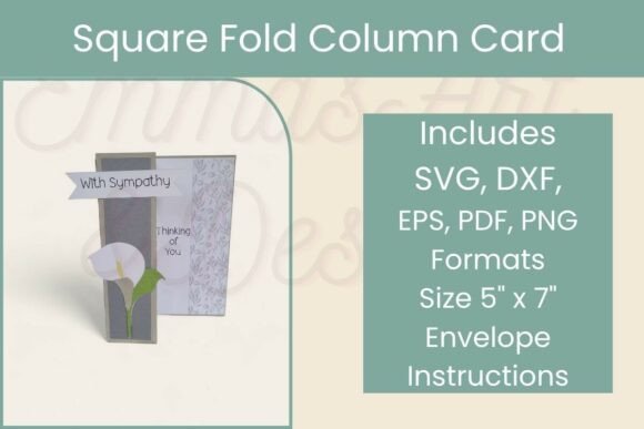 Calla Lily Condolence Card Template SVG