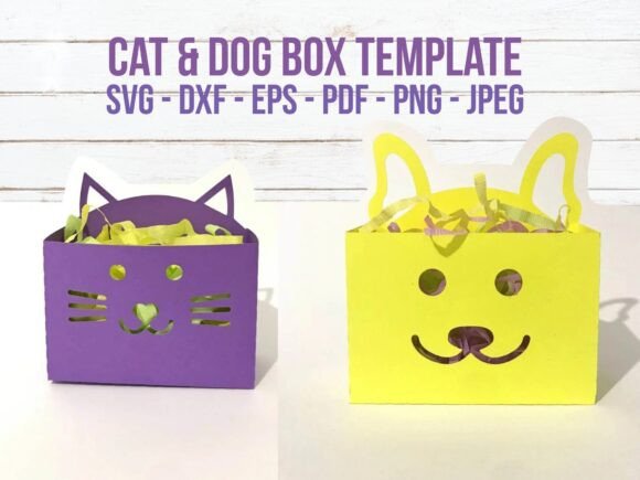 Cat Dog Candy Holder Box Template