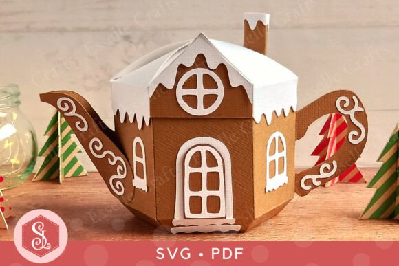 Christmas 3D SVG: Gingerbread House Teapot Box Review