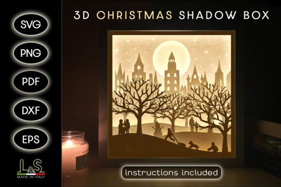Christmas City Shadow Box Svg