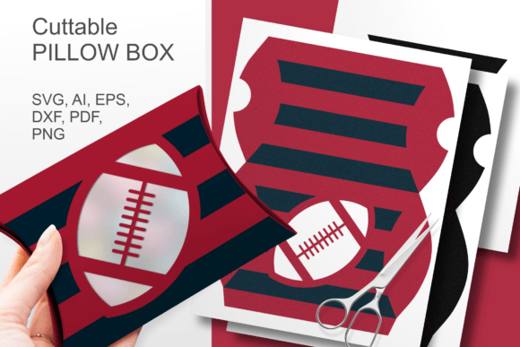 Deep Blue Red Rugby Window Pillow Box