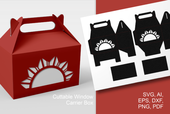 Half-round Flower Cutout Gable Favor Box