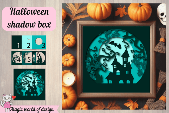 Halloween Shadow Box SVG, Haunted House