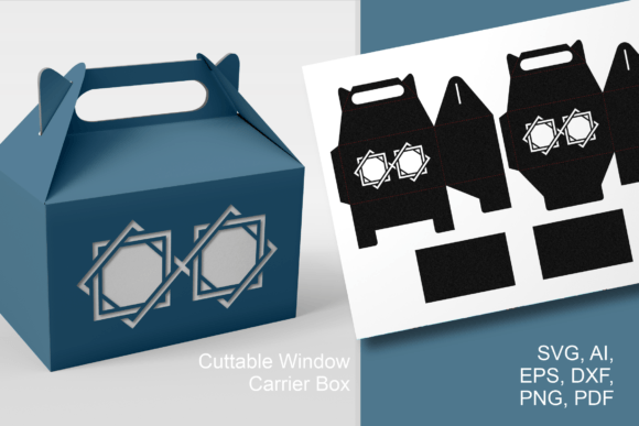 Interlaced Frame Gable Box Template 3D SVG Gift Boxes