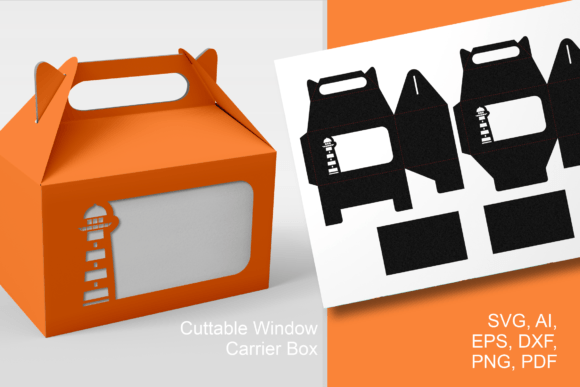 Lighthouse 1 Gable Favor Box Template
