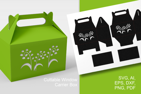 Lilies of the Valley Gable Box Template 3D SVG
