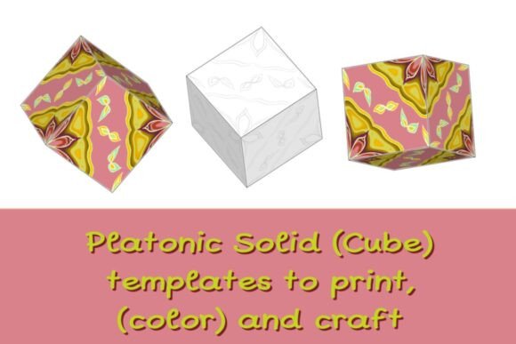 Printable Patterned Cube Template 3D SVG Paper Sculptures