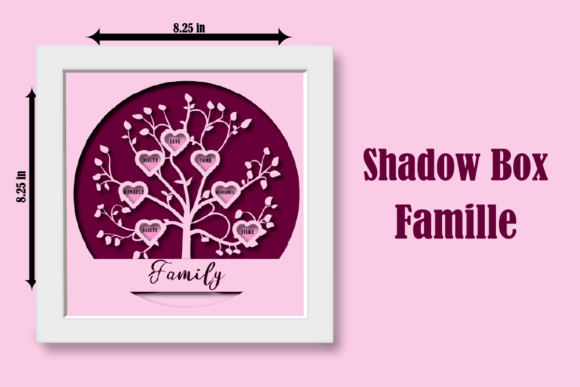 Shadow Box Famille Tree 3D SVG Freebies