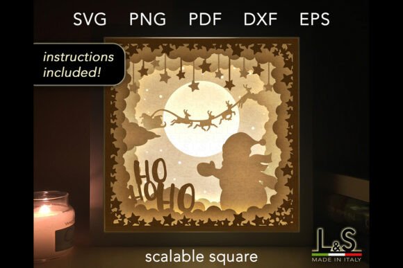 Snowman Santa 3D SVG Shadow Box