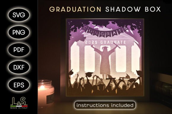 University Girl Graduation Shadowbox Svg: 3D SVG for Shadow Boxes