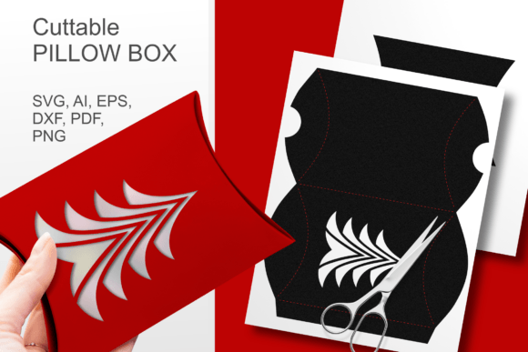 Xmas Fir Tree Pillow Favor Box Template